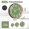 TAHEAT Wall Clock, Silent Green & Gold Unusual Modern Decorative