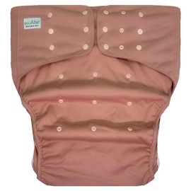 EcoAble Adult Cloth Diaper Cover 2.0, Reusable Incontinence Briefs | Waterproof Protective Underwear for Special Needs Teens, Men and Women (Large, Dusty Rose)