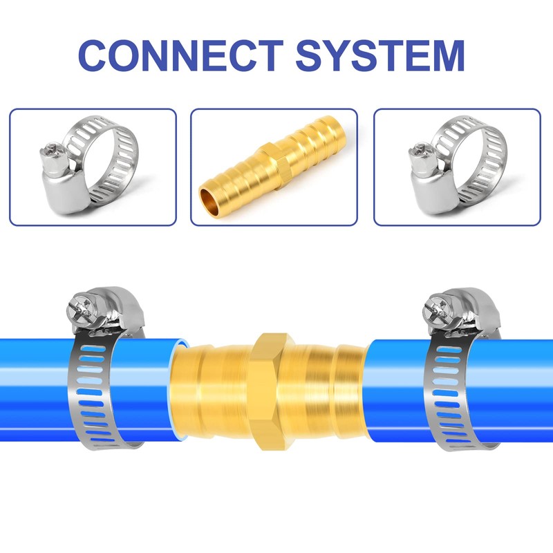 ERGAOBOY 5 x 10 mm brass hose nozzle, 2-way straight