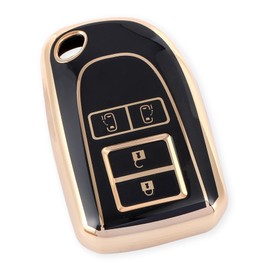 YANMW Hi-Ace Key Case Compatible with Toyota Hi-Ace 200 Series Porte Spade 140 Series Regius Ace Key Cover TPU (4 Buttons, Black)