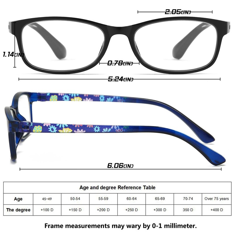 RaoOG Blue Light Blocking Reading Glasses for Women, 2 Pack