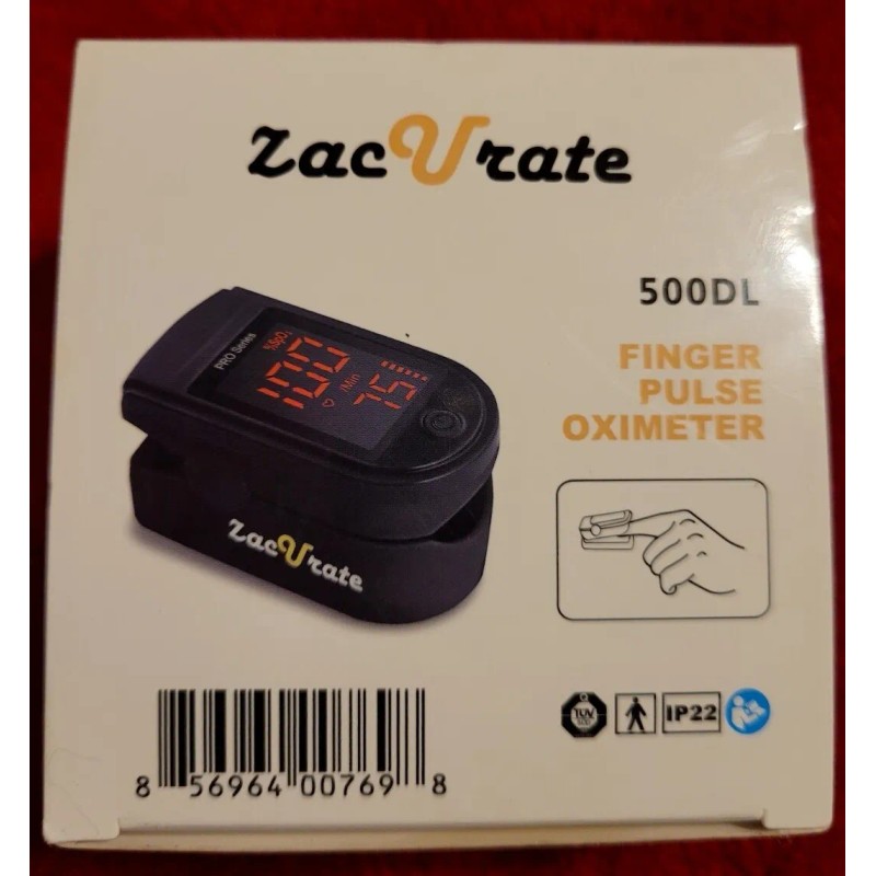 Zacurate 500DL Pro Black Finger Pulse Oximeter Oxygen Saturation Meter