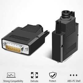 PENGLIN DB15 Solderless RS232 D-SUB Series Adapter 16mm Thin 15 Pin Connector Solderless Breakout Board Connector with Housing Accessories (Male)