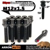 ARROW 20x Black 12x1.5 Lug Bolt 60mm Fit Mercedes Aftermarket