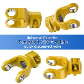 New PTO Yoke Series 5 Metric 1-3/8" 6 Features a Push Pin Quick Disconnect Button to Lock onto an Implement or Tractor Shaft.PTO Replacement Yoke(30.2mm x 80mm)
