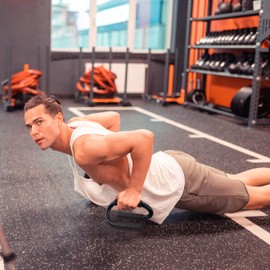 Relaxdays Push Up Handles Set of 2 Non-Slip Sports Grips Metal Home Workout Ergonomic Push Up Bars Black, black