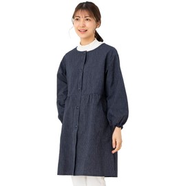 Kurume Woven Apron with Front Button, Japanese Pattern -
