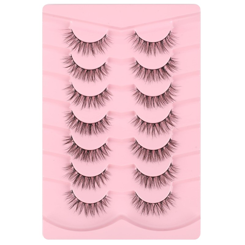 Lashes Natural Wispy Eyelashes 15mm Strip Lashes Pack False Eyelashes