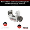 RIDGID 32985 Model 104 Close Quarters Tubing Cutter, 3/16-inch to