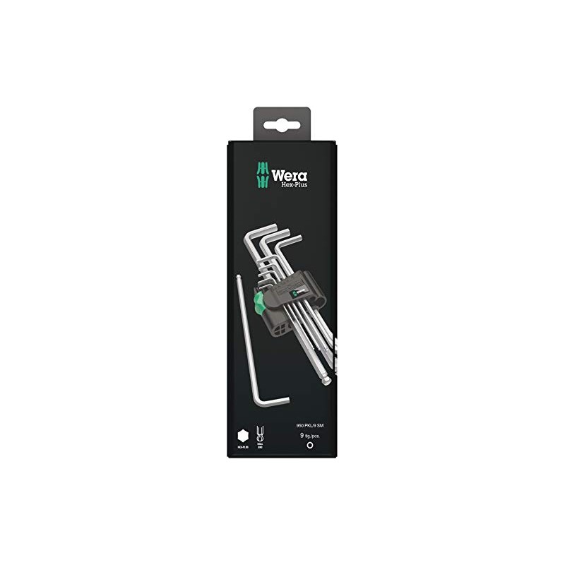 Wera - Juego de llaves hexagonales en L, Blacklaser, llave