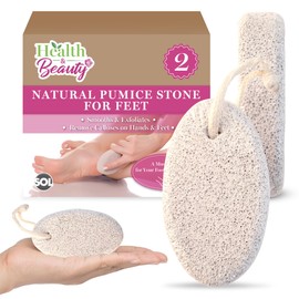 SOL 2pk Natural Pumice Stone for Feet Hard Skin - Durable Callus Remover Exfoliator, Foot Scrubber, Porous Texture, Smooth and Soft, Improves Circulation, Ideal for Hands and Foot Care Routine