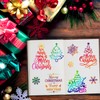CRASPIRE 13PCS Merry Christmas Tree Clear Stamps Transparent Rubber Stamps