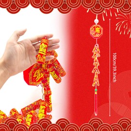 2024 Chinese New Year Hanging Decorations,1M Year Of The Dragon Large Firecracker Decor Lunar Spring Festival Ornament Asian Traditional Knot Firecracker Party Supply For Home Door Wall Window Porch