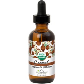US Organic Coconut Fragrance Oil_Oil Soluble_USDA Certified Organic_for Candle, Soap Making, Shampoo, Conditioner, Body Oil, Body Butter, Craft, DIY Projects, and Small Businesses_2 fl oz