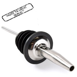 1 Olive Oil Liquor Wine Free-Flow Bottle Pourer Dispenser Spout Stainless Steel Designed after the Popular Anytime Bar Supplies 285-50