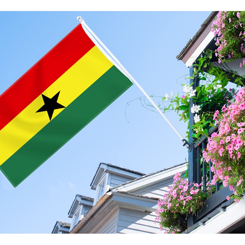 3×5 FT Ghana Flag, Large 75D Ghanaian National Outdoor Banner,Decor