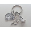 JewelryEveryday Psychologist Appreciation Keychain with Brain Charm, Serotonin Molecule &