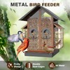FlowaFoli Bird Feeders for Outdoors, Metal Bird Feeder with Double