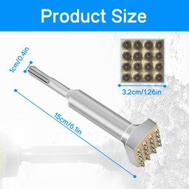 STFALI SDS Plus Chisel, SDS Drill Demolition Bushing Tool Bit, SDS Plus Electric Hammer Chisel, Square Head 16 Teeth Electric Flower Hammer Drill Bit for Wall, Stone Slabs, Bridges, Concrete