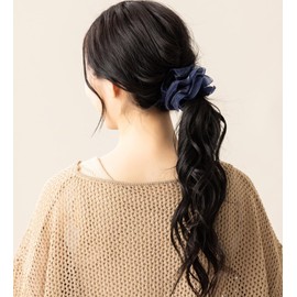 JewelVOX Scrunchie Hair Accessories, Organza, Chiffon, Ruffle, Stylish, Popular, Adult (Purple)