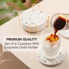 Terrazzo Drink Absorbent Coasters with Holder Set of 6, Ceramic