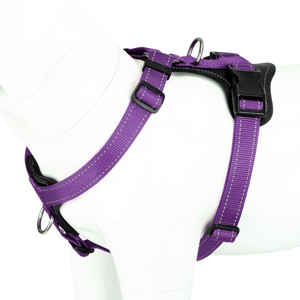 Plutus Pet Adjustable No Pull Dog Harness with Leather Accents,