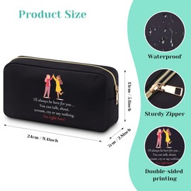 Friendship Gifts for Friend Sister Cosmetic Bag Supportive Friend Gift Makeup Bag Gifts for Best Friend Birthday Gifts for Women Sister Birthday Gifts from Sister Travel Makeup Pouch