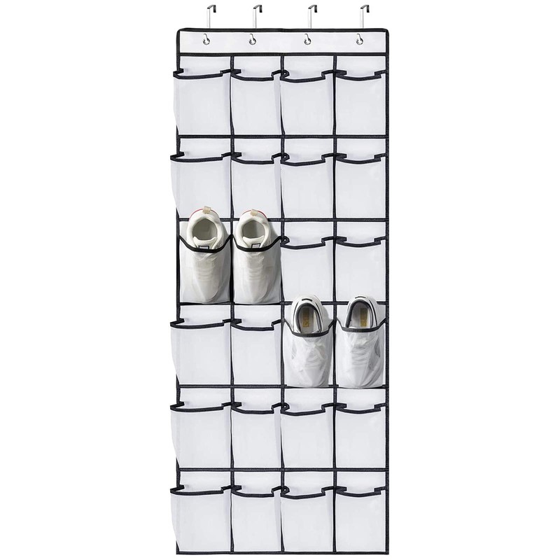 AMOS 24 Pair Mesh Pockets Over the Door Shoe Organiser