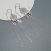Sterling Silver Big Drop Earrings 925 Tassel Linear Ear Hanging