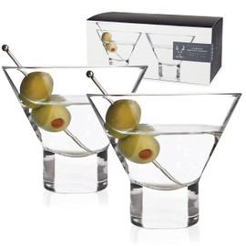 Raye champaña de vidrio por Viski, Raye Stemless Martini, Transparente, 9 cm, 1