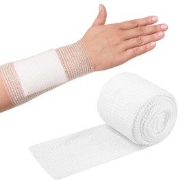 1 Rollen Elastischer Schlauchverband, Weiß Netzverband, 5.8x2m Elastischer Netz Wundverband, Bandage Atmungsaktiv, Flexible Netzbandage, Schlauchverband Bein, für Oberschenkel und Kopf Bein