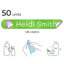 50 Customisable Mini Sticky Labels for Labelling Objects, Pens, Pencils, Dimensions: 4.2 x 0.5 cm