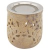 Indian Soapstone Incense Burner with Stainless Steel Strainer and Metal