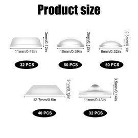 204pcs Clear Bump Dots for Visually Impaired, Silicone Braille Stickers Low Vision Aids Multiple Sizes Shapes Raised Tactile Adhesive Dots for Blind Elderly Products