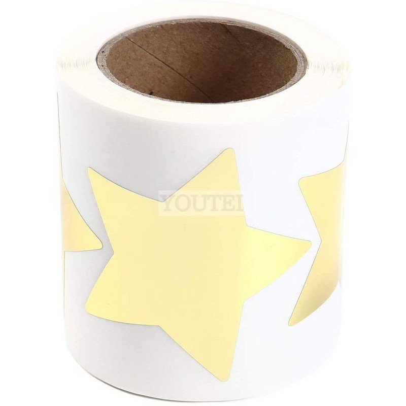 Youtei Sticker Roll, Large, Star Shape, 2.0 inches (5 cm)