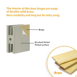 CKB Brass Glass Clamp for 5/16"-3/8" (8mm-10mm) Glass, Brushed Nickel, 2"*2"(50mm*50mm) U-Clamp for Shower Door Mount.