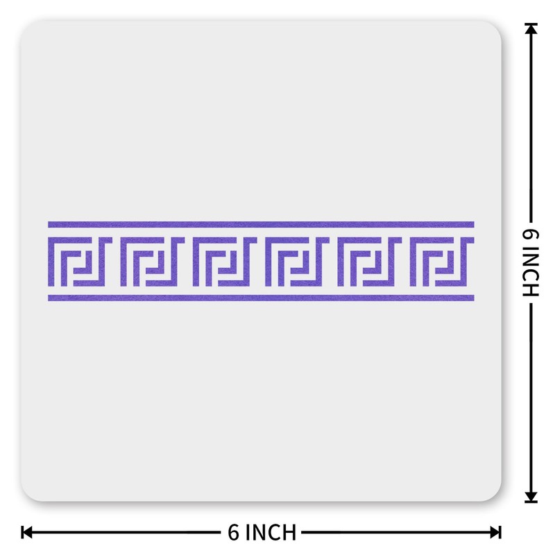 MAGJUCHE Greek Key Stencil 6 Inches, Reusable Border Pattern Stencil