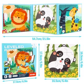 RUNEAY Magnetic Puzzle from 2 Years, Magnetic Game Puzzle Children's Puzzle Animal Magnetic Puzzle Educational Toy for Children, Travel Games and Travel Toy for Children