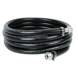 3/4" Inch ID NPT Gasoline Diesel Fuel Transfer Hose Tube with clamps, Hybrid Polymer Hose 145PSI/10BAR, 13FT Length, Black