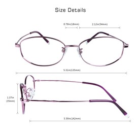 VisionGlobal Blue Light Blocking Glasses for Women/Men, Anti Eyestrain, Computer Reading Glasses, Stylish Oval Frame, Anti Glare (Pink, 3.00 Magnification)