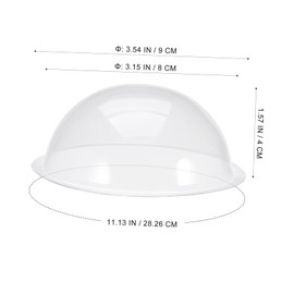 Totority 20pcs Clear Half Sphere Plastic Domes for Crafts Durable PVC Shaker Domes with Base for DIY Microlandscapes Candy Displays and Decorative Bowls