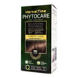 Herbal Time Phytocare Nourishing and Permanent Hair Colour Caramel 7NC | Professional Natural Hair Colour | Nourishes and Protects Your Hair | No Ammonia, PPD, SLS, Parabens