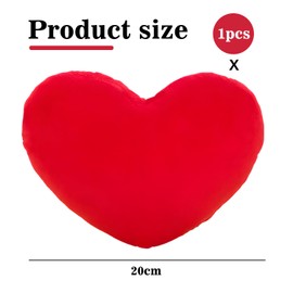 1 Piece Heart Pillow Cushion, Plush Pillow, Fluffy Heart Decorative Pillow, Cute Heart Shaped Cushion for Sofa Bed Dining Gifts for Girls Valentine's Day Gift (Red)