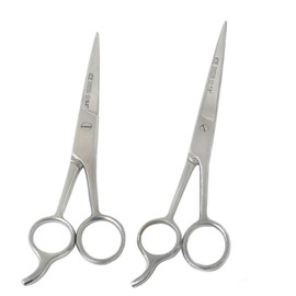 PC 2 PIECES OF 5.5" 7.5" HAIR CUTTING SCISSORS/BARBER SHEARS - ICE TEMPERED - STAINLESS STEEL