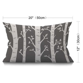 BGBDEIA Cushion Cover Birch Tree Autumn Trees with Leaves Natural Outdoor Branches Rectangular Throw Pillow Cover for Couch Sofa Home Decor Cotton Linen 30 x 50 cm 12x20 Inch