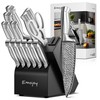 Knife Set, Emojoy 15-Pcs Kitchen Knife Set with Block and