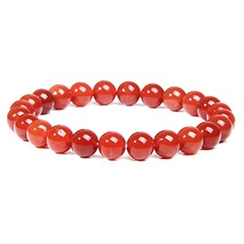 COLORFUL BLING Carnelian Crystal Stretch Bracelets Natural Gemstone Orange Carnelian Bracelet Healing Mediation Beaded Bracelet for Women Men (6mm)