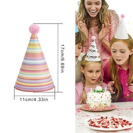 Vikrami lighting 10Pcs Party Hats Birthday Party Cone Hats with Pom Poms, Paper Party Hats Decoration For Adults and Kids Colorful Adjustable Birthday Party Paper Hats for Classroom,Party Decoration