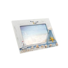 Artibetter 6 Rustikale Mediterrane Bilderrahmen Holz Zoll Bild Küstenstil Thema Haus Strand Stand Ozean Mit Muschel Ornament Desktop Büro Glas Geschenke