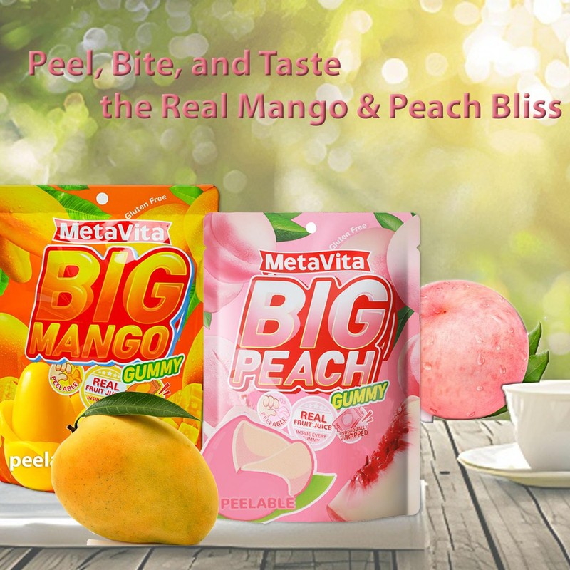 (2 Packs10oz) MetaVita Assorted Peelable Gummy – Tropical Peeling Candy
